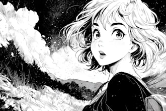 draw manga inked or colored page