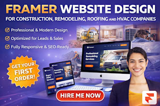 framer website design construction hvac roofing website and service companies