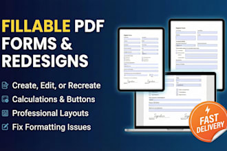 create, recreate, or redesign documents and editable fillable PDF forms