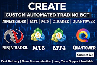 build custom automated trading bot for ninjatrader, mt4, mt5, ctrader, quantower