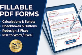 create editable fillable PDF forms, redesign, and convert PDF to word