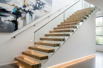 design a modern staircase, spiral staircase with detailed plans