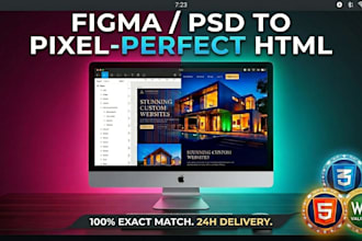 convert figma PSD or adobe xd to pixel perfect responsive HTML CSS