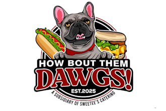 do gorgeous dawgs food truck logo