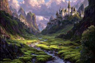 design detailed fantasy landscapes