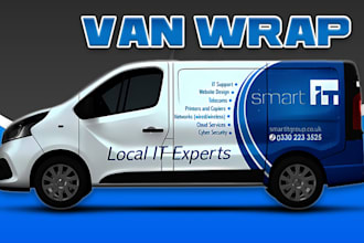 design custom vehicle wrap, car wrap, van wrap, bus wrap any truck wrap design