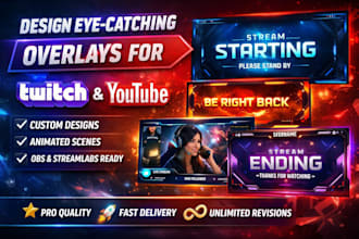 design eye catching overlays for twitch and youtube