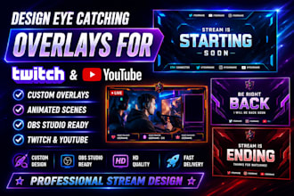 design eye catching overlays for twitch and youtube