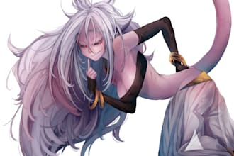 draw custom digital anime illustration and character art
