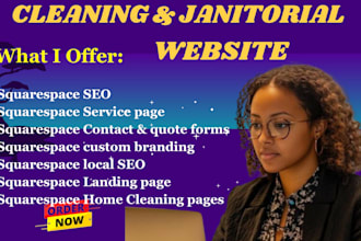 design squarespace junk cleaning agency janitorial website residential website