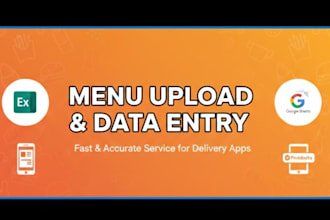 do data entry for menus and delivery apps