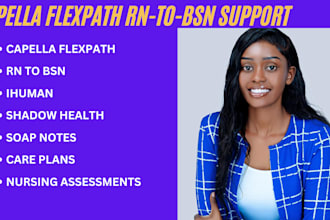 do capella flexpath rn to bsn, ihuman,shadow health and soap notes,care plan