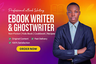ghostwriter kid book writer ebook writer non fiction book cookbook recipe writer