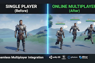 integrate multiplayer to your unity or unreal game using photon or mirror