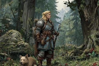 fantasy character and dnd character illustration