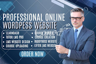 build wordpress lms website with learndash, buddyboss tutor lms pro, masterstudy
