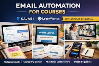 set up learnworlds email automation for online courses