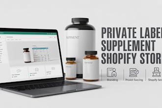 design a private label shopify supplement store for health and fitness brands