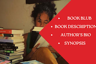 write, rewrite book blurb, book description, authors bio, synopsis that sells