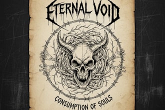 create a handdrawn metal band logo