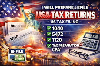 prepare efile usa tax returns us tax filing 1040 5472 1120 tax preparation cpa