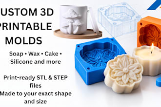 create custom 3d printable cad mold designs for silicone, soap, wax and cake