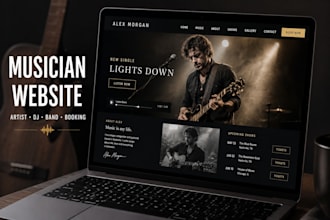 design musician website, music artist, dj, band and booking website