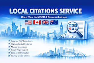 create top 150 local citations for local SEO USA, canada, UK