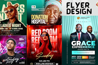 create high quality flyer for business, church, event, festive party flyer