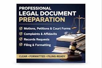 professionally prepare and format legal documents for filing
