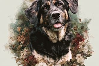 create a custom pet portrait from your favorite photo, memorial gifts