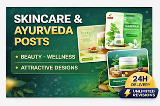 design skincare, beauty and ayurveda social media posts