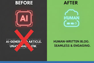 humanize ai content and write plagiarism free blogs for your website