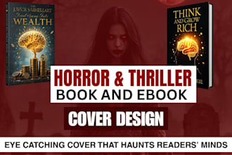design  horror ebook cover with 3d mockup , kindle cover, ecover bundle
