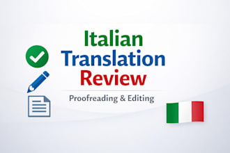 professionally proofread and review your italian translation