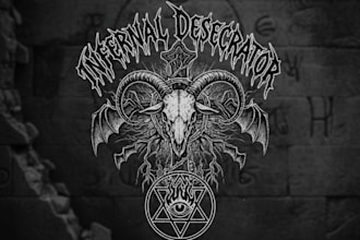create a satanic black metal logo