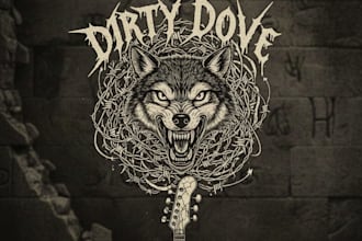 design a grunge metal band logo