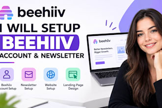 setup beehiiv account, beehiiv newsletter, website setup, landing page design