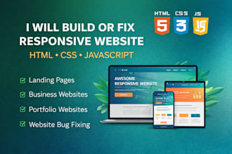 create responsive website using html css javascript