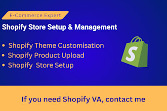 do shopify store setup, product listing, SEO and store management