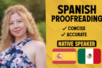 proofread spanish texts as a native speaker