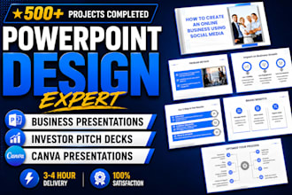 design or redesign a pitch deck, canva, powerpoint presentation