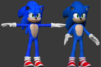 create custom sonic 3d character models for games and mods