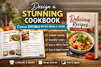 design an format stunning cookbook canva editable recipe book an cookbook cover