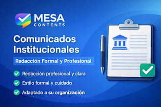 redacto comunicados institucionales profesionales