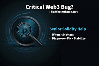 debug and fix critical smart contract or web3 dapp issues