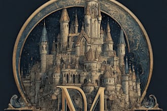 create a awesome medieval vintage fantasy logo