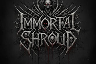 create a custom blackened metal logo