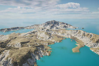 model and render realistic 3d terrain landscape map design