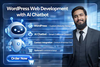 design redesign and build wordpress website with ai chatbot